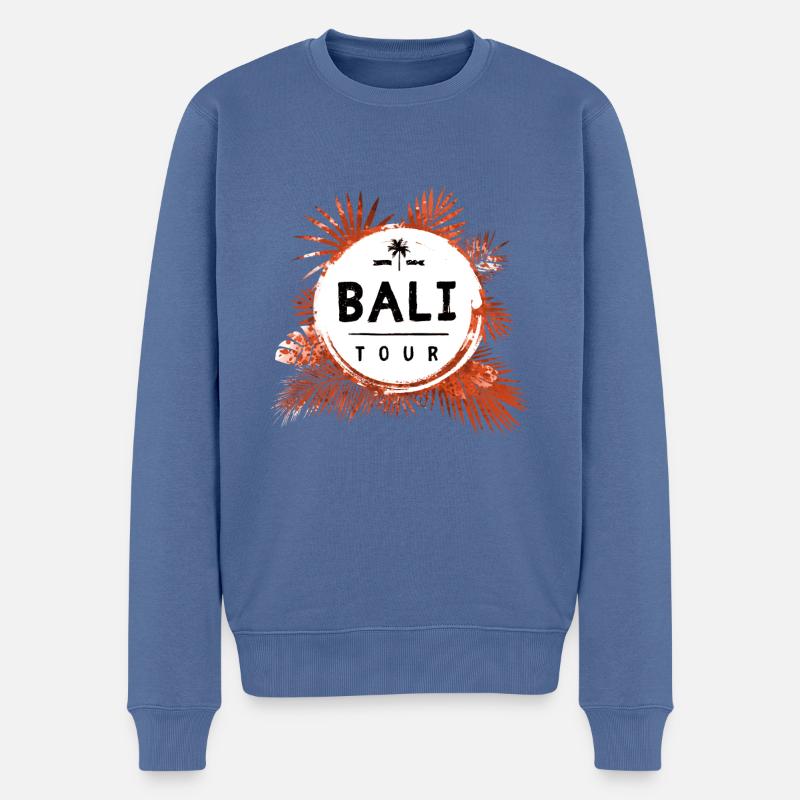 Bali Tour Bunt - Männer Premium Bio Pullover - Taubenblau