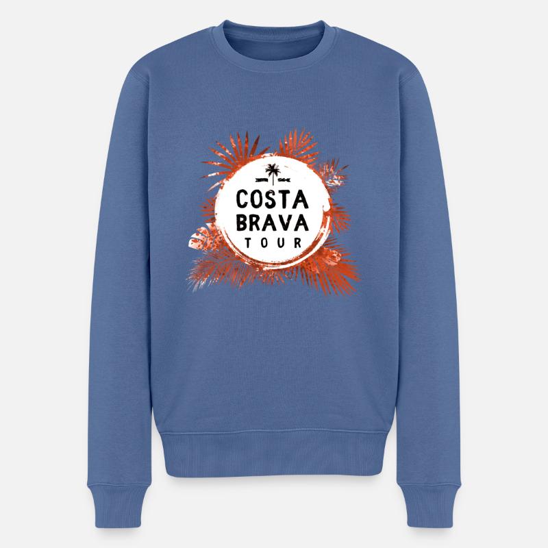 Tour de Costa Brava coloré - Pull Premium bio Homme - bleu pigeon
