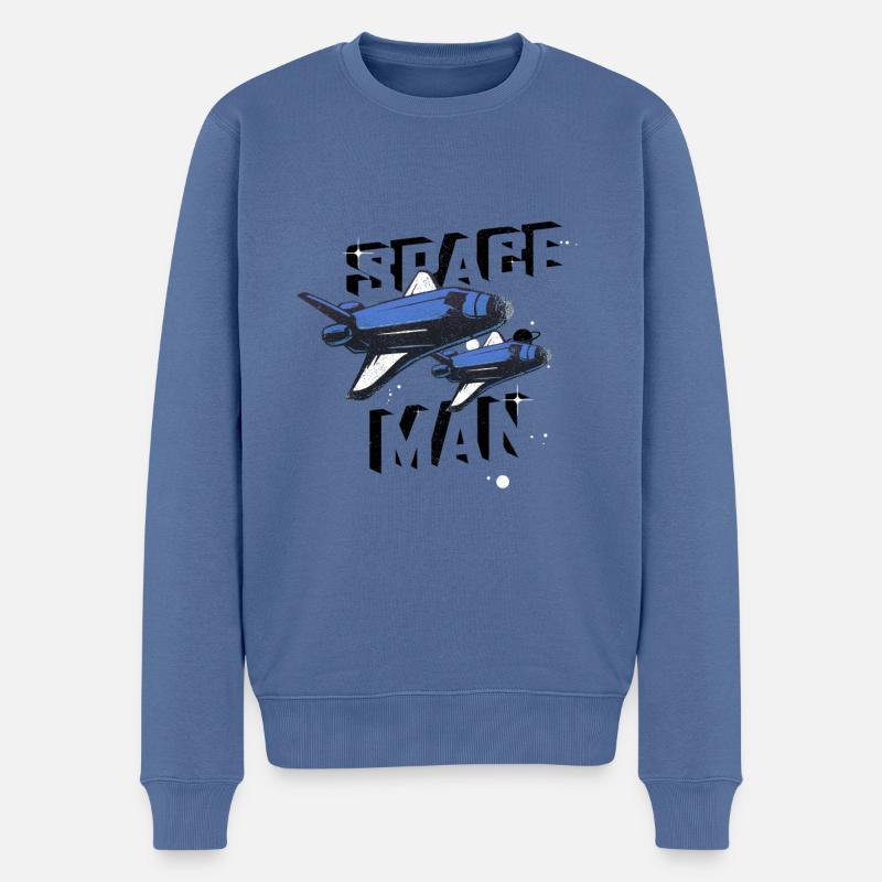 L’HOMME DE L’ESPACE - Pull Premium bio Homme - bleu pigeon
