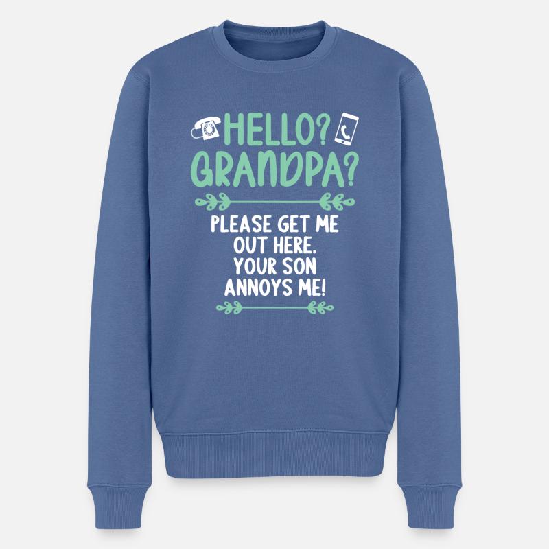 Hallo Opa Bitte Hol Mich Hier Raus - Männer Premium Bio Pullover - Taubenblau