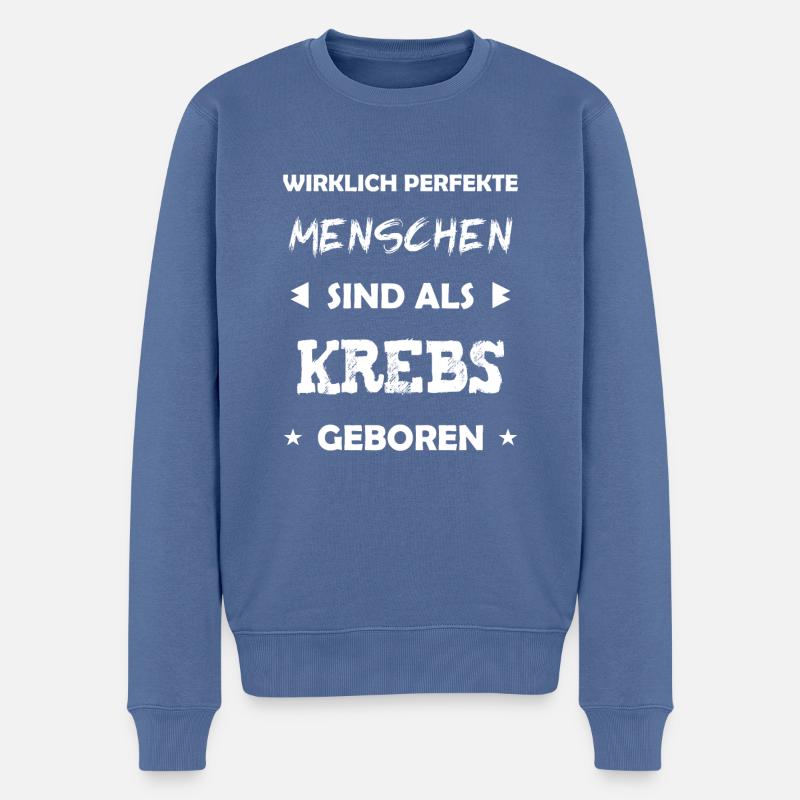 Krebs Sternzeichen Geschenk - Männer Premium Bio Pullover - Taubenblau