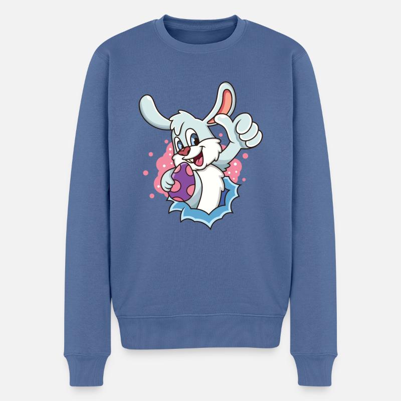 Osterhase - Männer Premium Bio Pullover - Taubenblau
