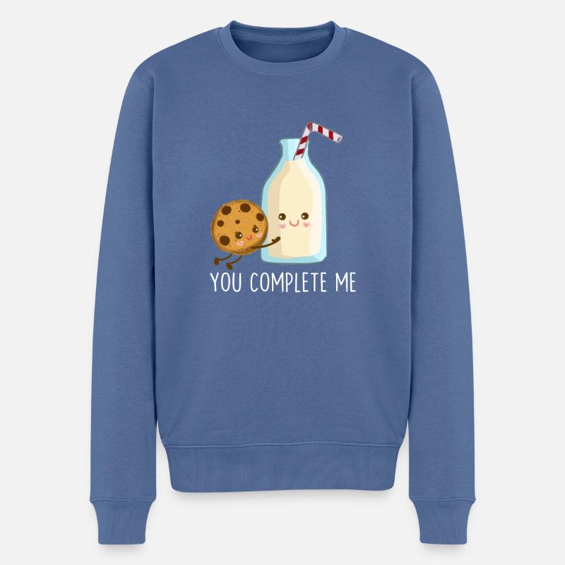 Tu me complétes - Pull Premium bio Homme - bleu pigeon