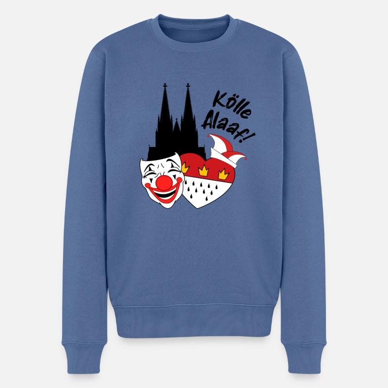 Karneval Kostüm Kölle Alaaf Clown Wappen Dom Köln - Männer Premium Bio Pullover - Taubenblau