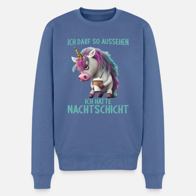 Nachtschicht Dienst Krankenschwester Pflegekraft - Männer Premium Bio Pullover - Taubenblau