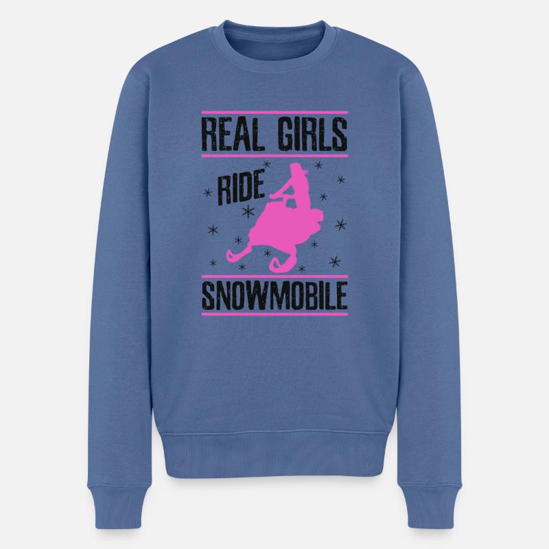 Echte Mädchen Fahren - Männer Premium Bio Pullover - Taubenblau