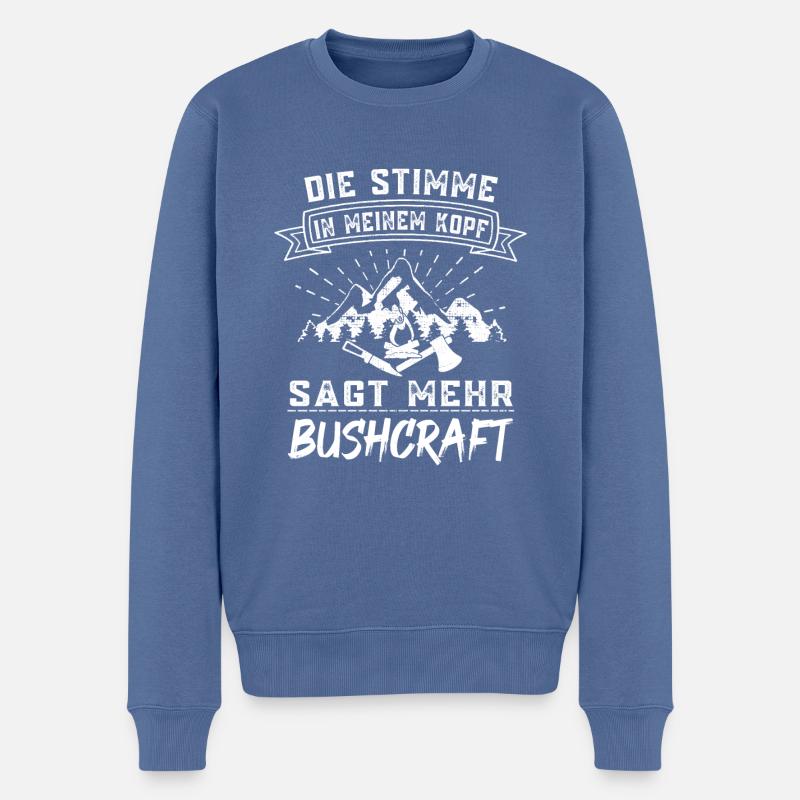 Bushcraft Survival Überlebenstraining Bushcrafter - Männer Premium Bio Pullover - Taubenblau