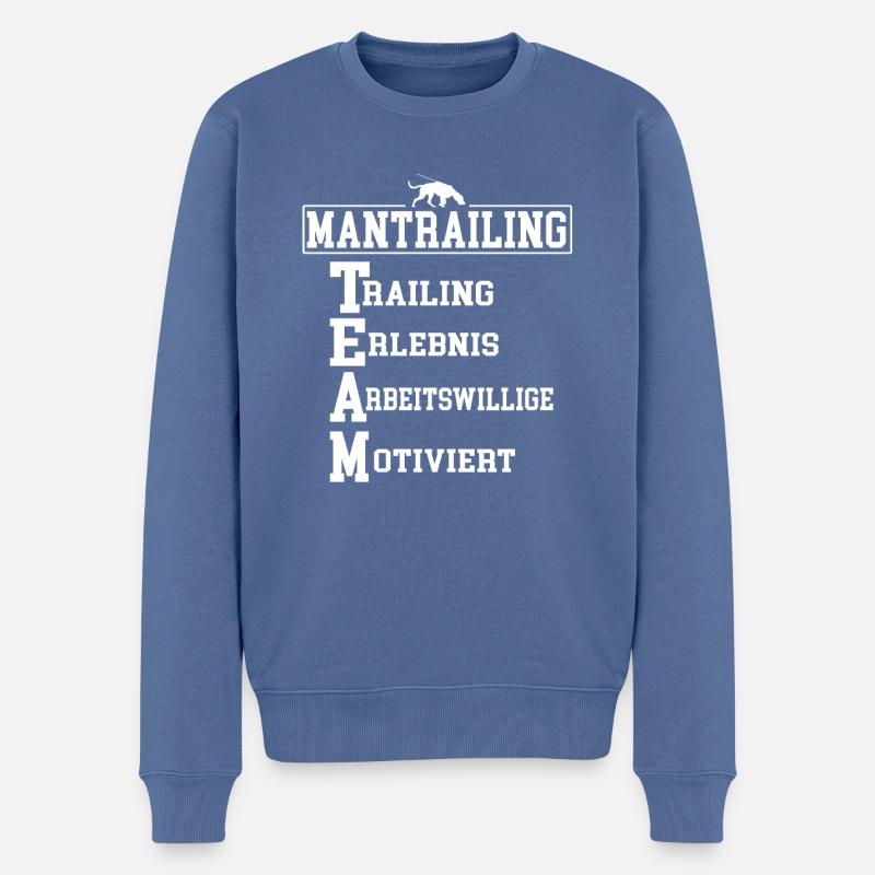 Mantrailing Trailing Erlebnis Arbeitswillige - Männer Premium Bio Pullover - Taubenblau