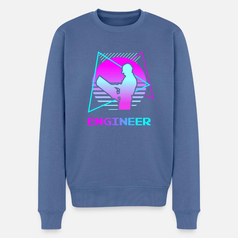 Retro Classic Ingenieur Engineering - Männer Premium Bio Pullover - Taubenblau