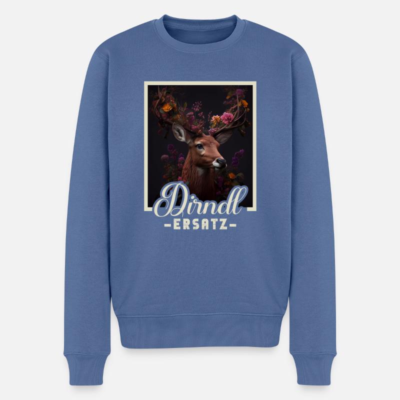 Dirndl Ersatz Dirndl Trachten Kostüm Dirndl Ersatz - Männer Premium Bio Pullover - Taubenblau