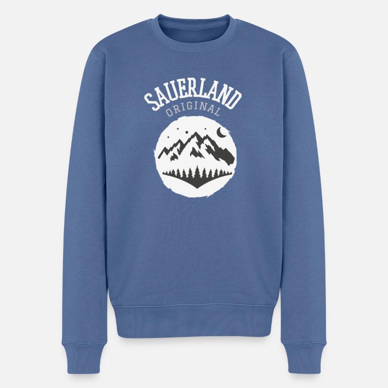 Sauerland Original | Dorfkind Wandern Wintersport - Männer Premium Bio Pullover - Taubenblau