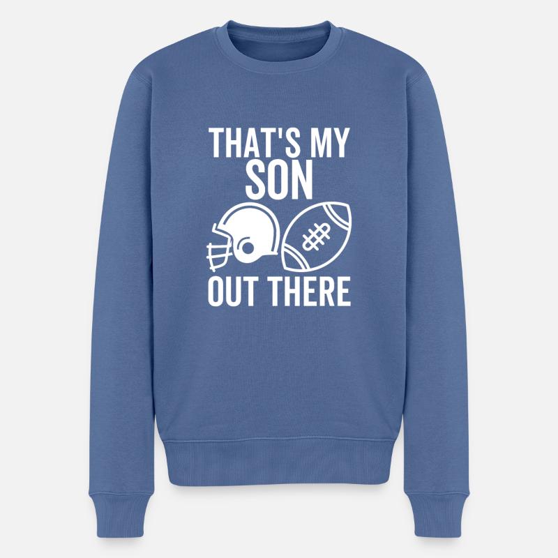 C’est mon fils là-bas - Pull Premium bio Homme - bleu pigeon