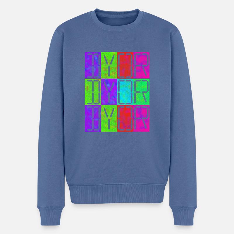 Dyor Vert violet - Pull Premium bio Homme - bleu pigeon