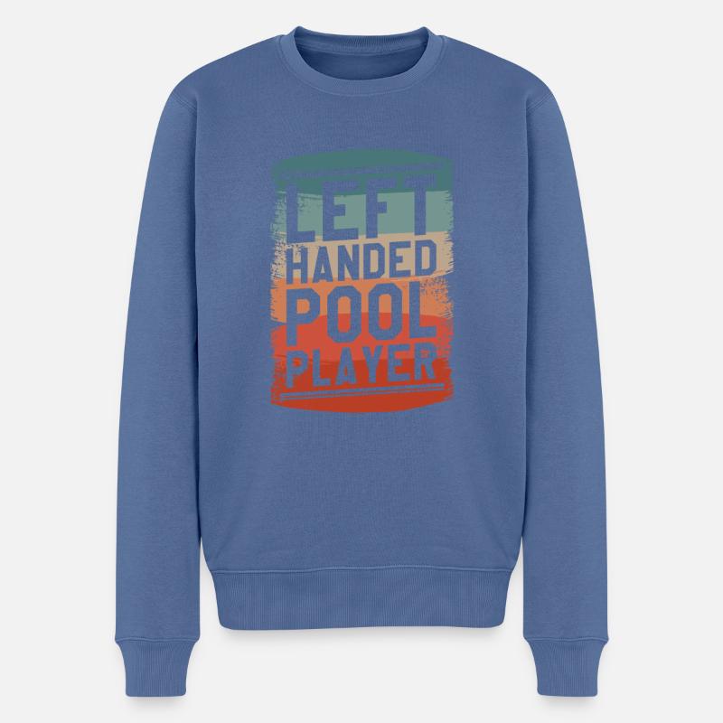 Linkshänder Billard - Männer Premium Bio Pullover - Taubenblau
