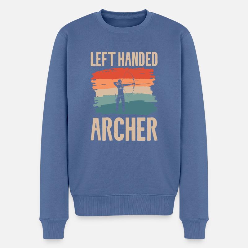 Linkshänder Bogenschützen Bogenschützen - Männer Premium Bio Pullover - Taubenblau