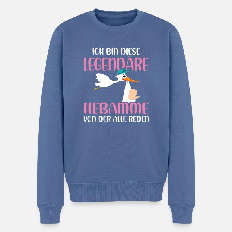 Ich bin diese Legendäre Hebamme Hebamme - Männer Premium Bio Pullover - Taubenblau