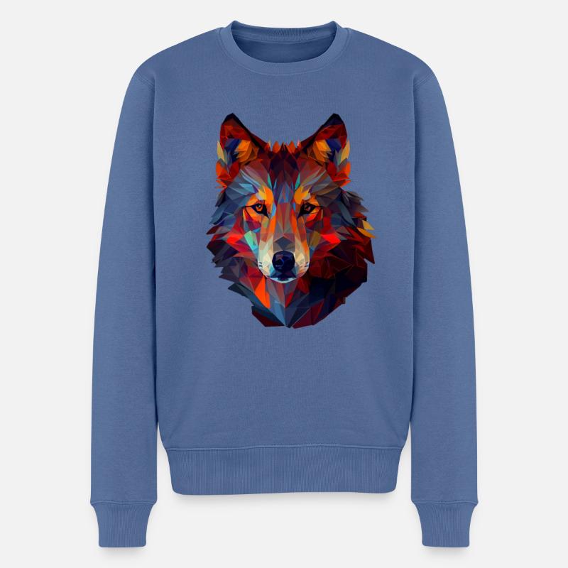 Wölfe Silhouette Naturschutz Tierschutz Wolf - Männer Premium Bio Pullover - Taubenblau