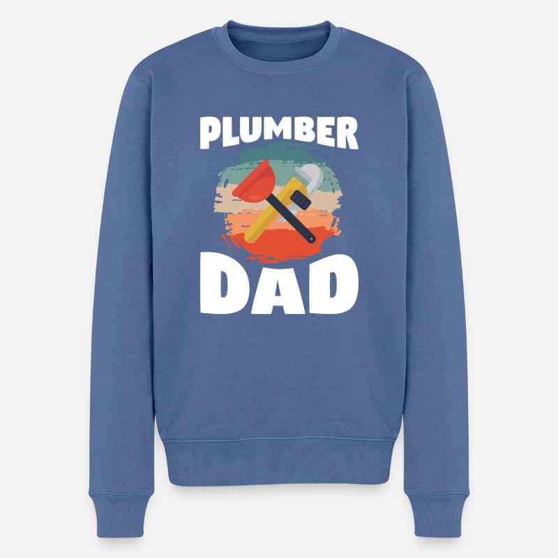 Plombier Papa Plomberie Plombiers - Pull Premium bio Homme - bleu pigeon