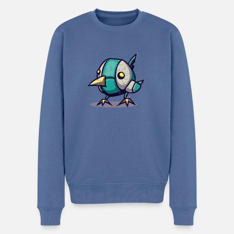 Robot Chick Bird - Pull Premium bio Homme - bleu pigeon