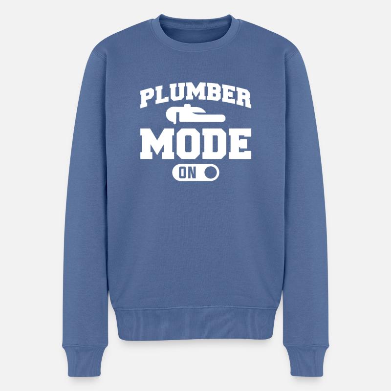 Klempner-Modus für Klempner - Männer Premium Bio Pullover - Taubenblau