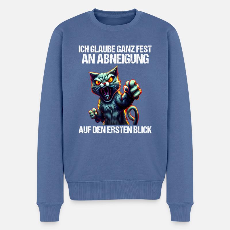 Katze Kätzchen Katzenhalter Katzen Sarkasmus - Männer Premium Bio Pullover - Taubenblau