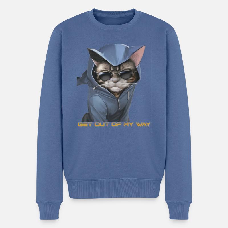 Coole angry Katze - Geh mir aus dem Weg! - Männer Premium Bio Pullover - Taubenblau