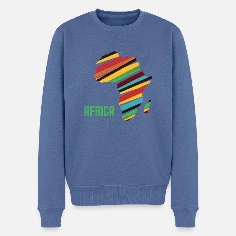 Colorful Africa - Männer Premium Bio Pullover - Taubenblau