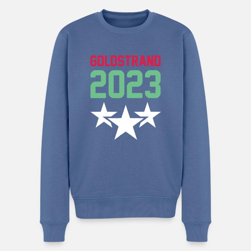 Goldstrand 2023 Krone - Männer Premium Bio Pullover - Taubenblau