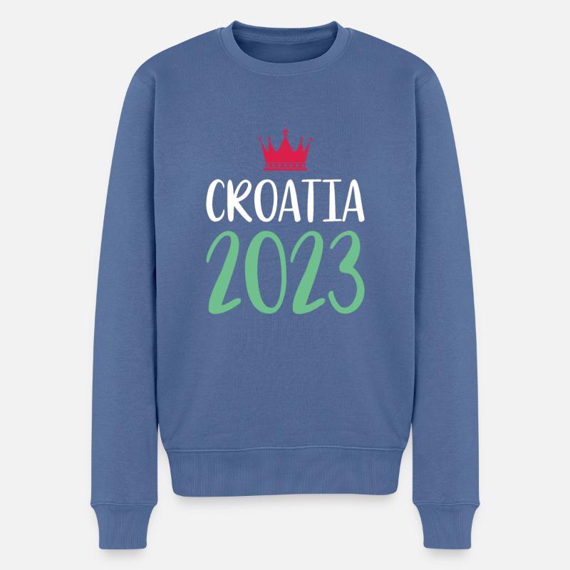 Croatia 2023 - Männer Premium Bio Pullover - Taubenblau