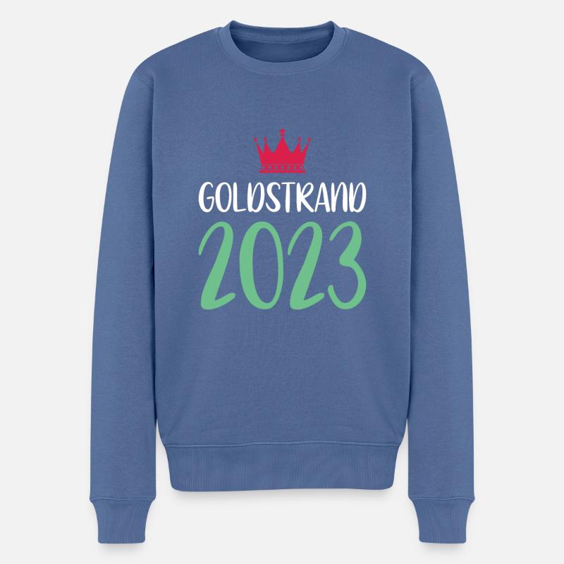 Goldstrand 2023 - Männer Premium Bio Pullover - Taubenblau