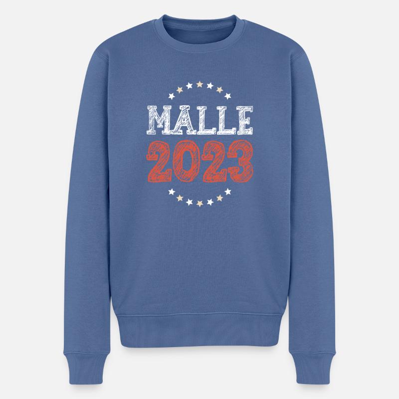 Malle 2023 - Männer Premium Bio Pullover - Taubenblau