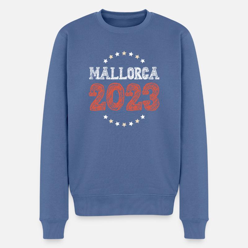 Mallorca 2023 - Männer Premium Bio Pullover - Taubenblau