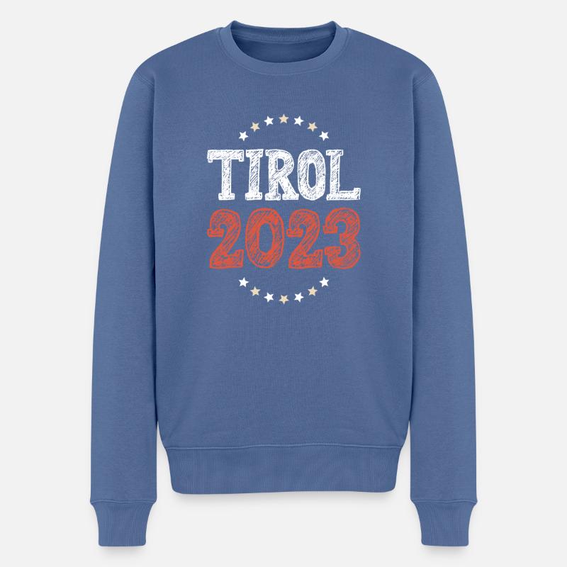 Tirol 2023 - Männer Premium Bio Pullover - Taubenblau
