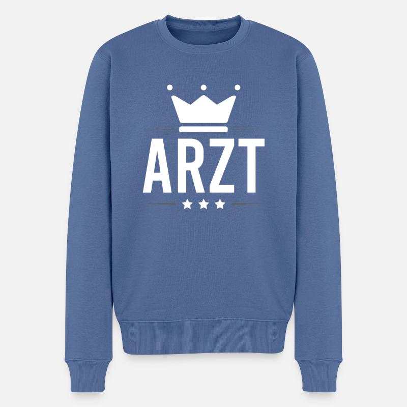 Arzt Beruf - Männer Premium Bio Pullover - Taubenblau