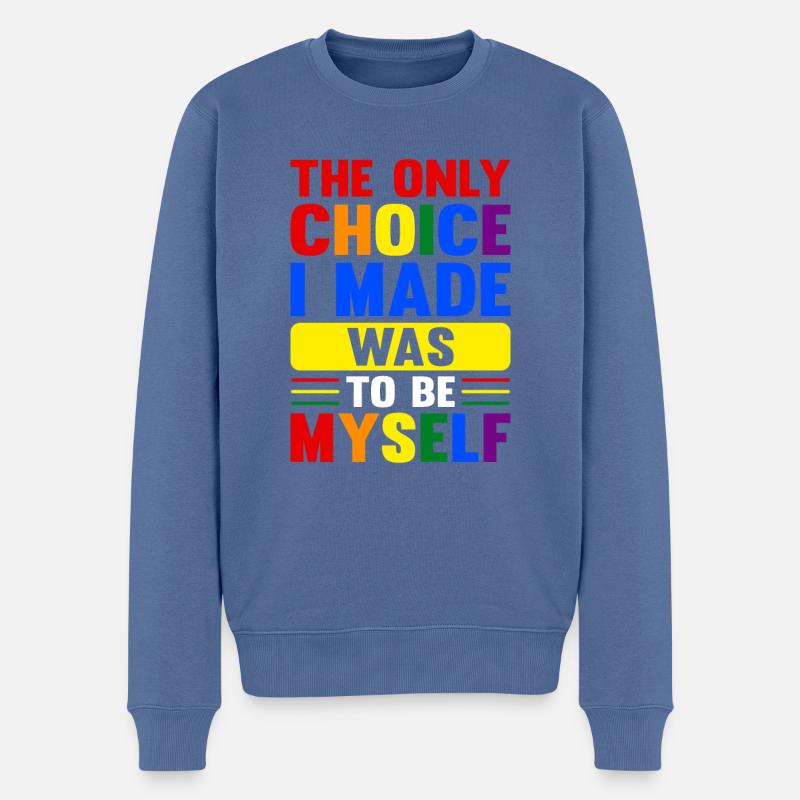 Sei ich selbst - Männer Premium Bio Pullover - Taubenblau