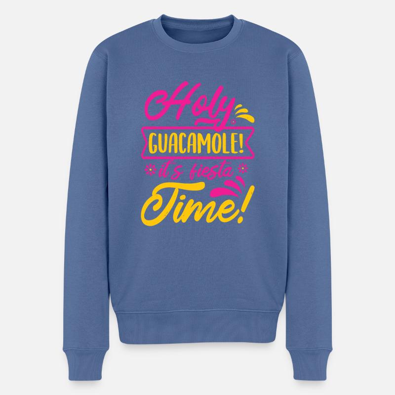 HEILIGE GUACAMOLE-ZEIT - Männer Premium Bio Pullover - Taubenblau