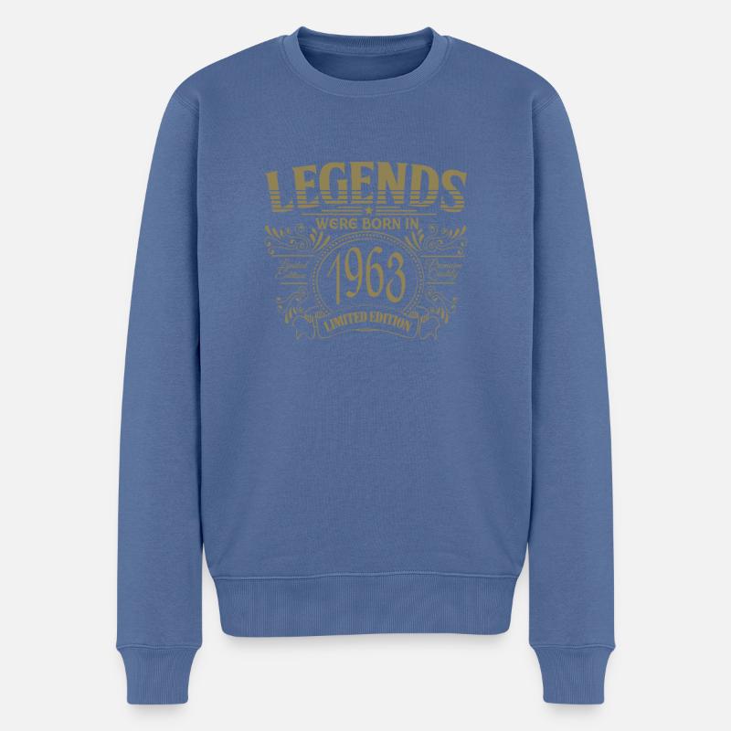 Legenden wurden 1963 geboren - Männer Premium Bio Pullover - Taubenblau