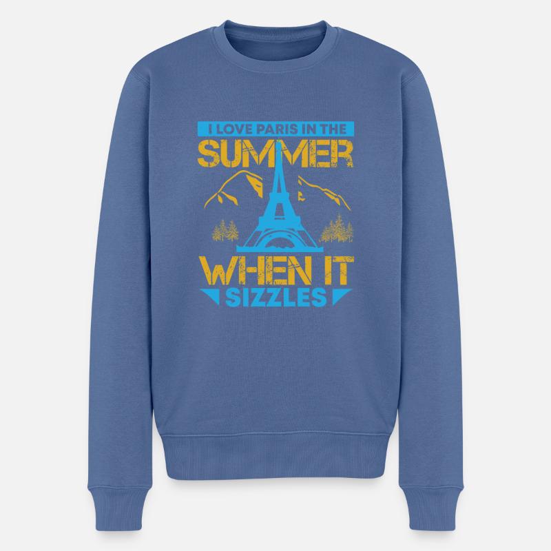 J’AIME PARIS EN ÉTÉ QUAND ÇA GRÉSILLE - Pull Premium bio Homme - bleu pigeon