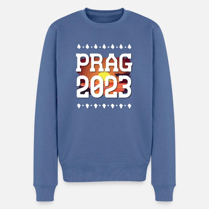Prag 2023 - Männer Premium Bio Pullover - Taubenblau