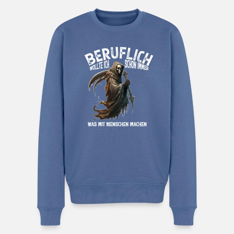 Sensemann mit Sense -Gothic - Männer Premium Bio Pullover - Taubenblau