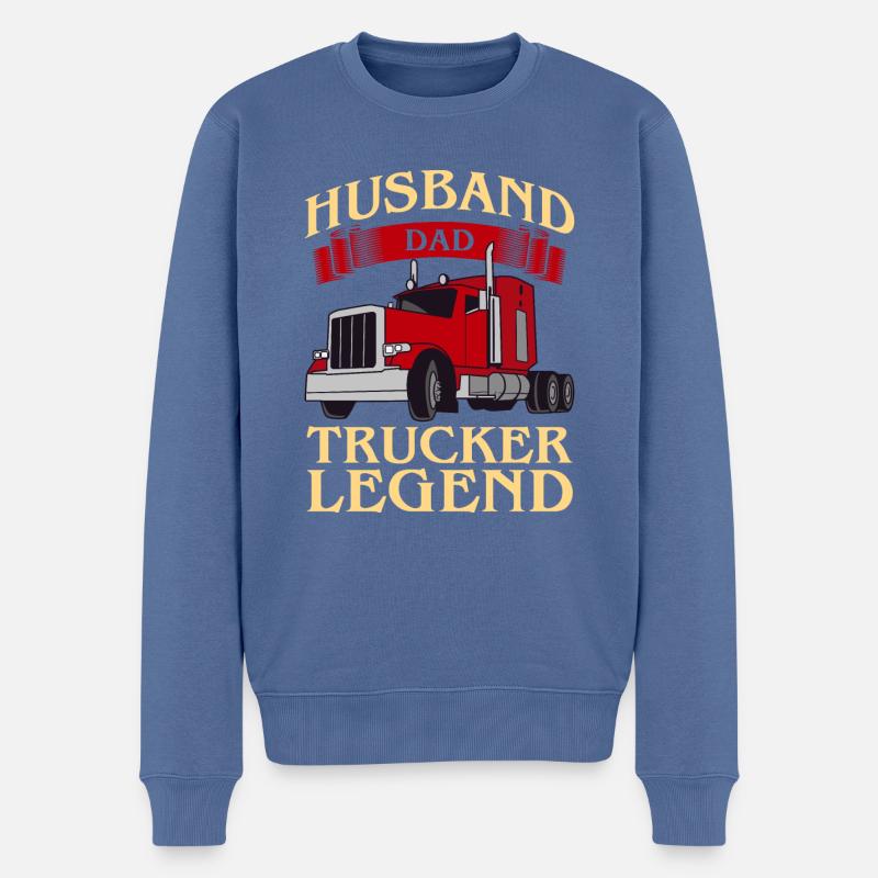 Mari Papa Trucker Legend - Pull Premium bio Homme - bleu pigeon