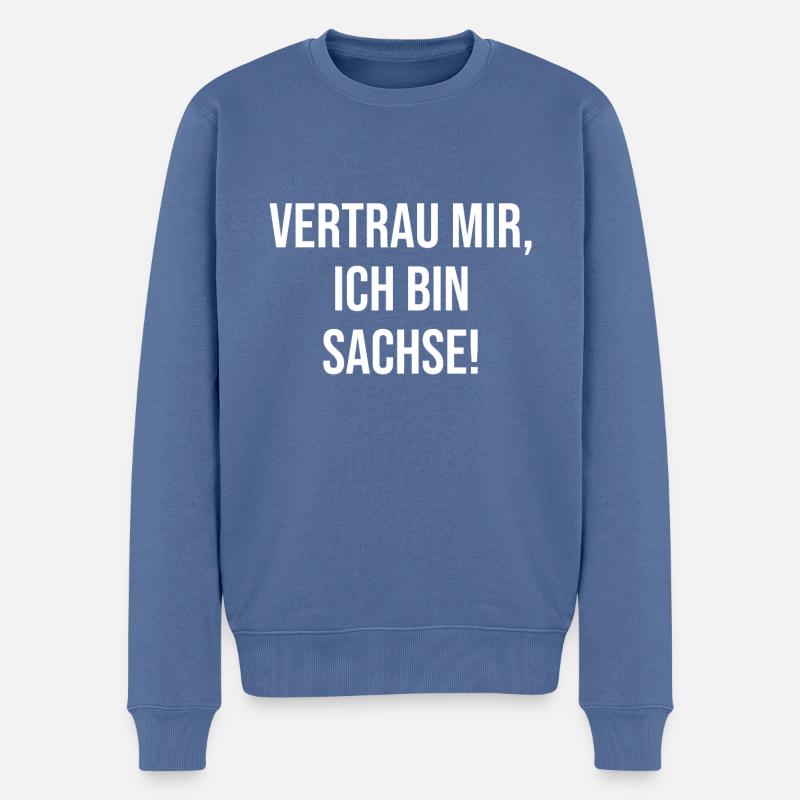 Vertrauen Sachsen - Männer Premium Bio Pullover - Taubenblau