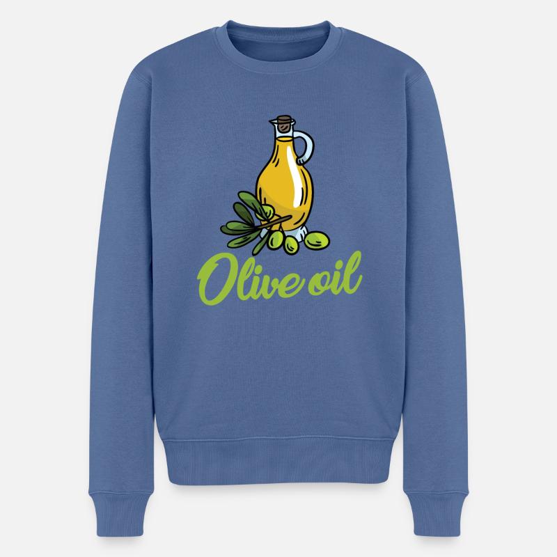 Huile d’olive - Pull Premium bio Homme - bleu pigeon