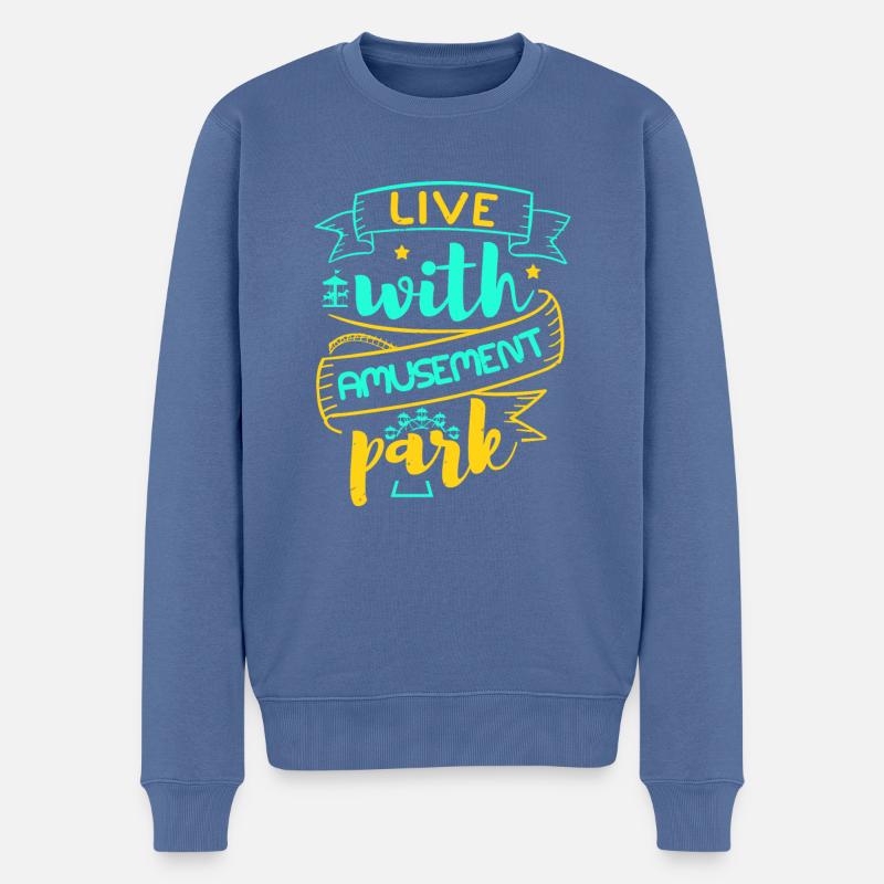 VIVRE AVEC LE PARC D’ATTRACTIONS - Pull Premium bio Homme - bleu pigeon