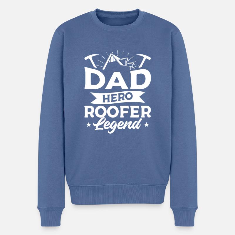 Dad Hero Dachdecker Legende Dachdecker - Männer Premium Bio Pullover - Taubenblau