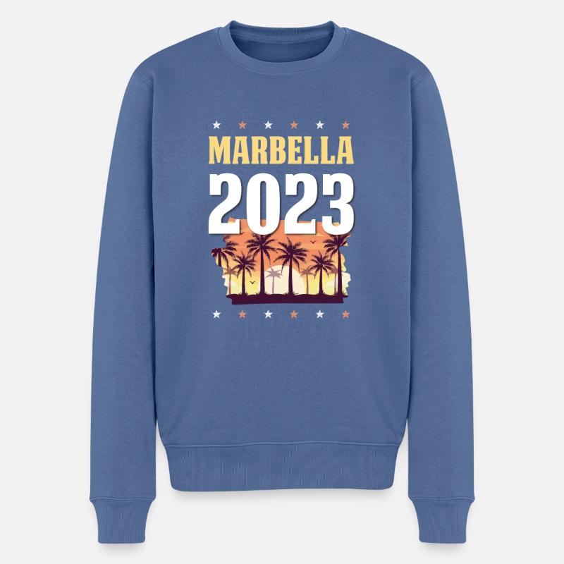 Marbella 2023 - Pull Premium bio Homme - bleu pigeon