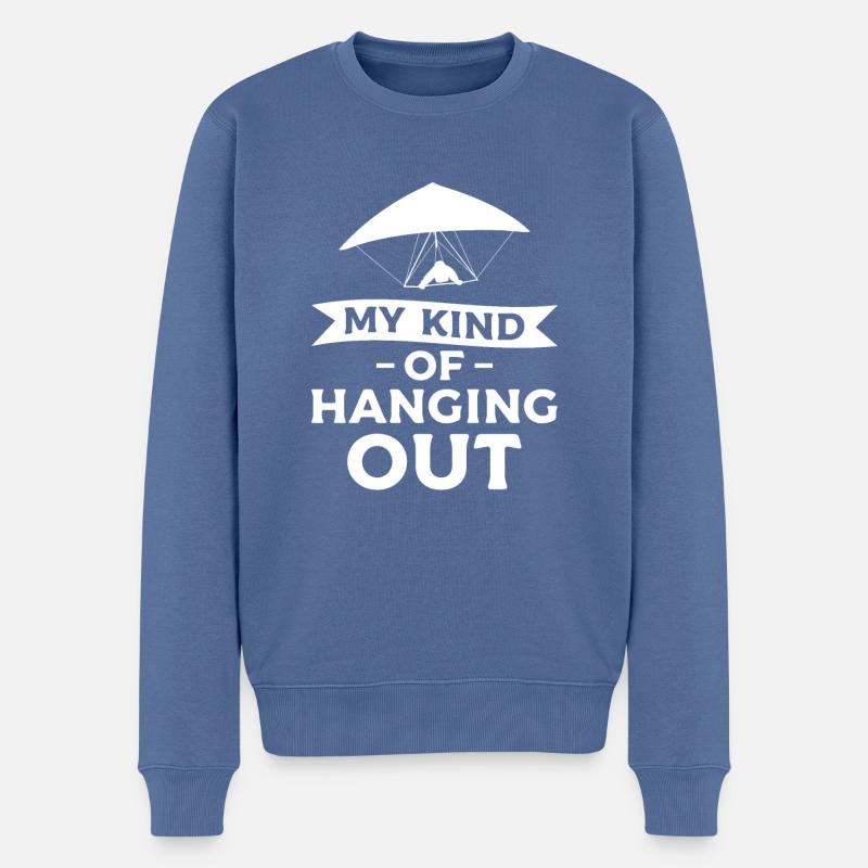 Meine Art des Abhängens von Drachenfliegern - Männer Premium Bio Pullover - Taubenblau