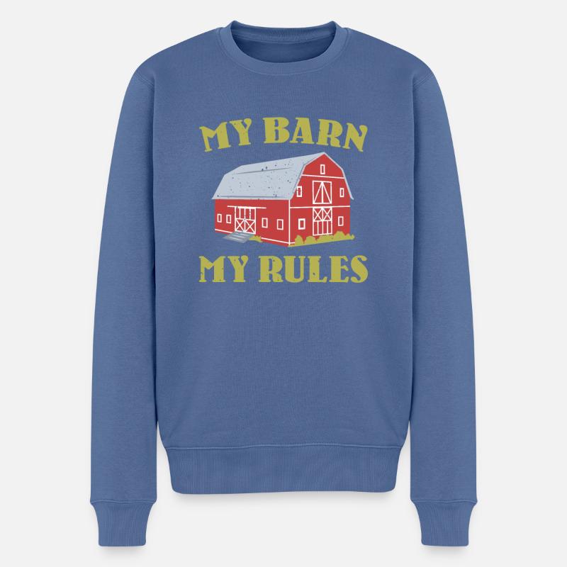 Lustiger Scheunenbesitzer Spruch - Männer Premium Bio Pullover - Taubenblau
