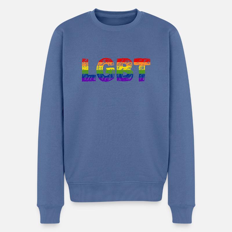 Pride LGBT Statement - Männer Premium Bio Pullover - Taubenblau