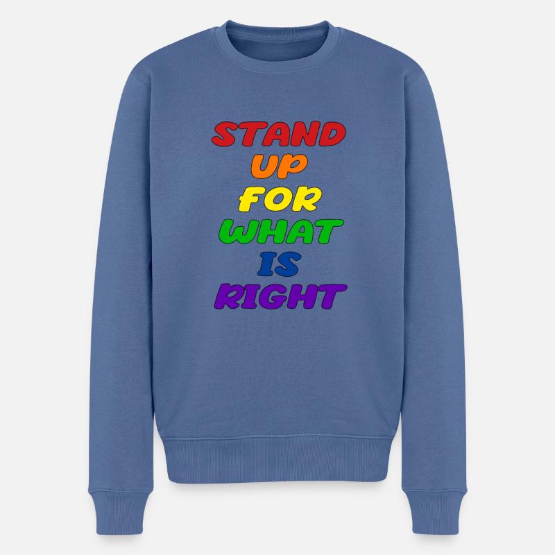Déclaration LGBT de la fierté - Pull Premium bio Homme - bleu pigeon